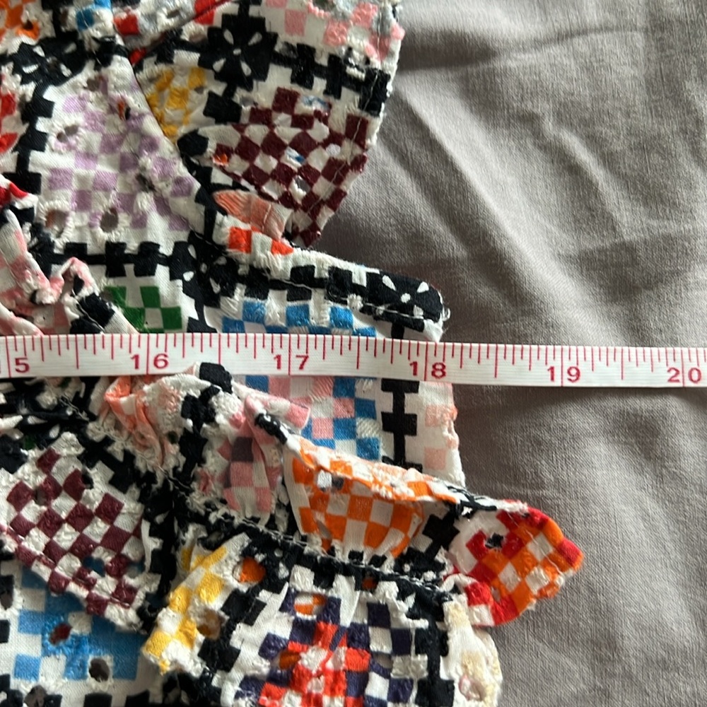 NWT Maeve Anthropologie Granny Square Pattern shirt M - Picture 11 of 11